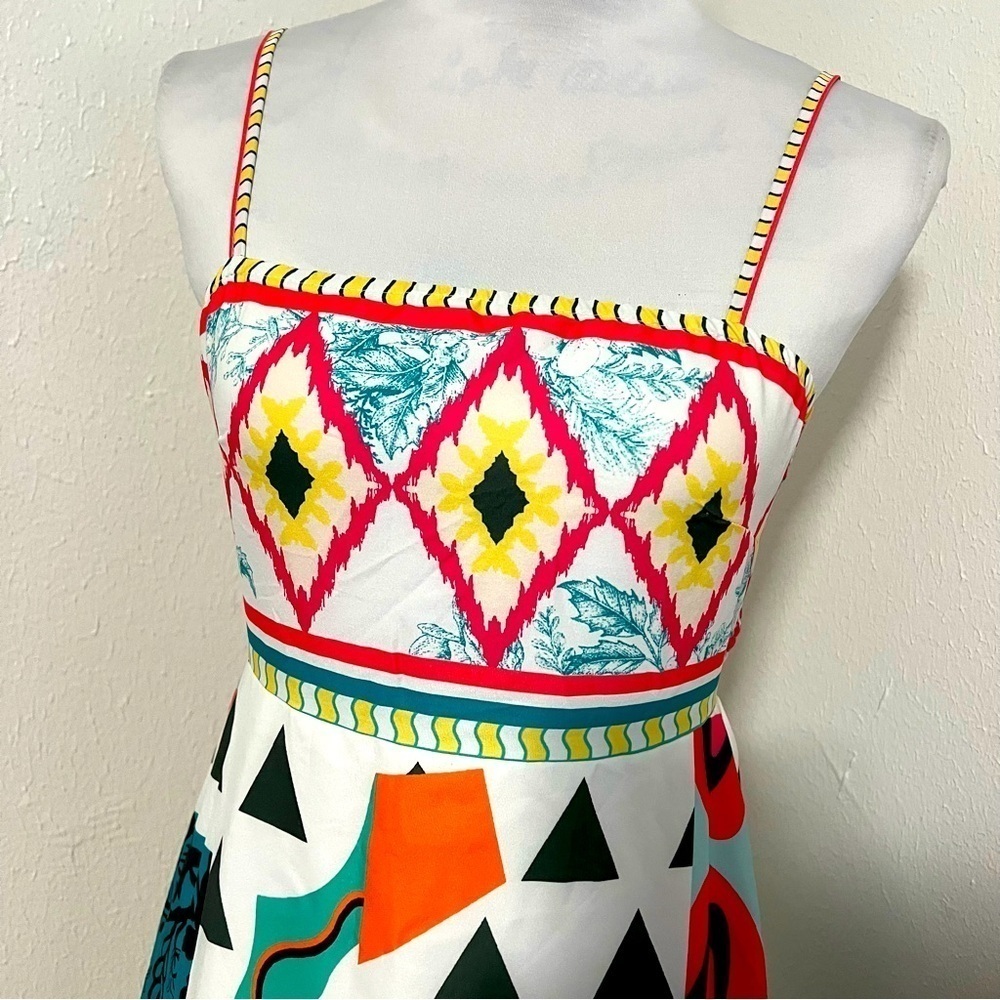 Emery Rose Women’s Medium Geo Print Cami Dress Sleeveless Inner Lining Adj Strap - Picture 2 of 9